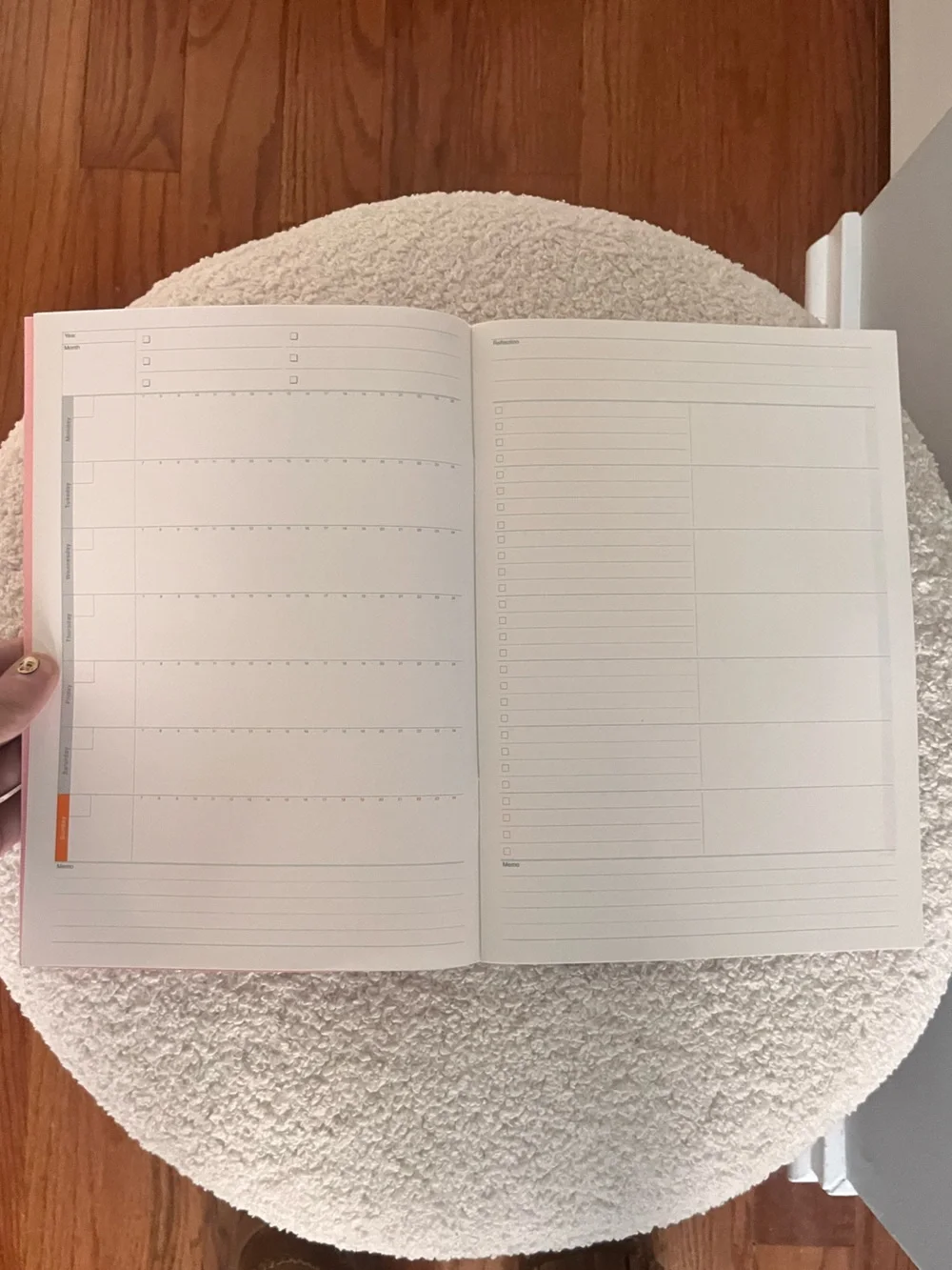 NWT🎉 Luddite Pastel Pink Soft Cover Undated Weekly Planner Notebook